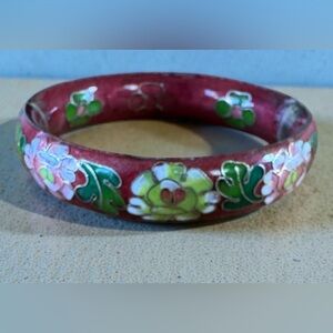 Vintage Painted Metal Bangle Bracelet